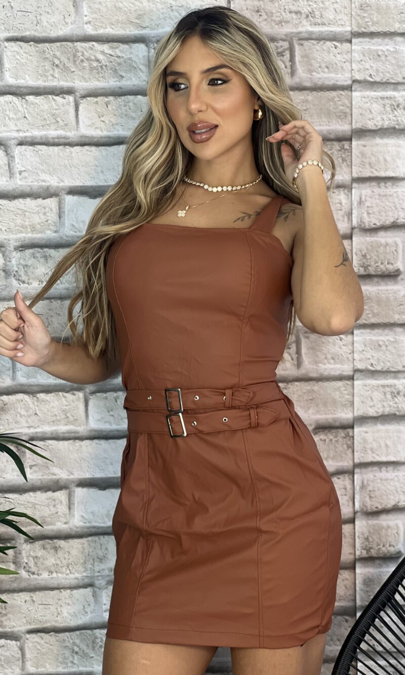 vestido courino aline terracota