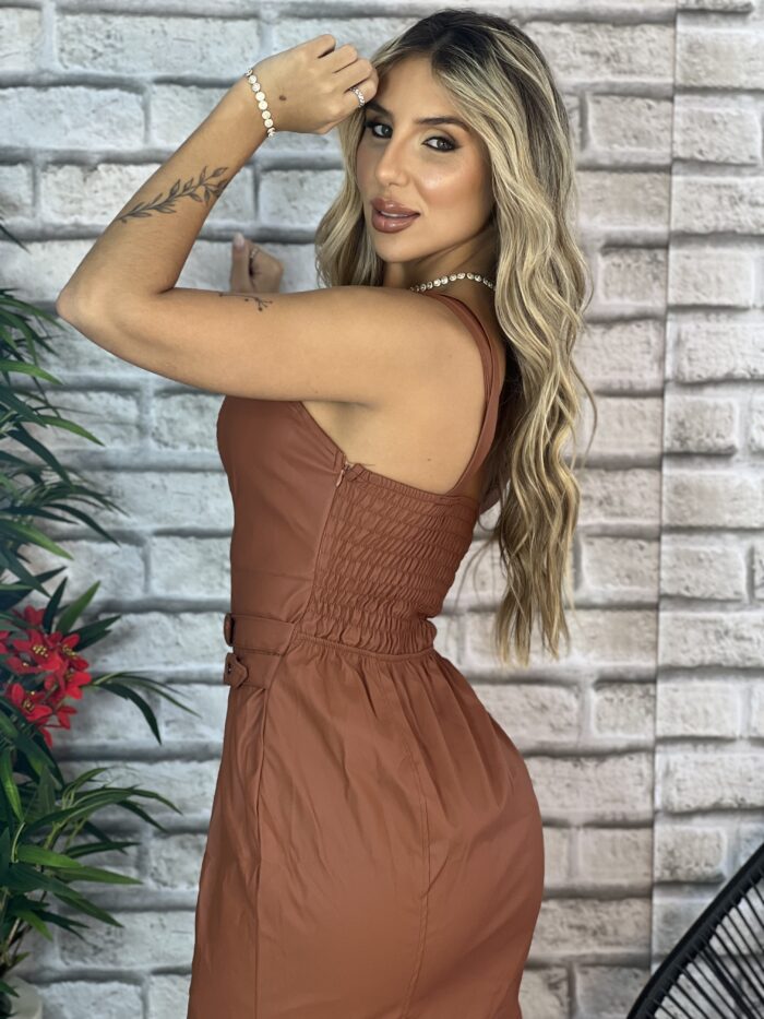 vestido courino aline terracota vestido courino aline terracota