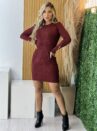 vestido midi modal leyla bordo