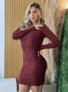 vestido midi modal leyla bordo