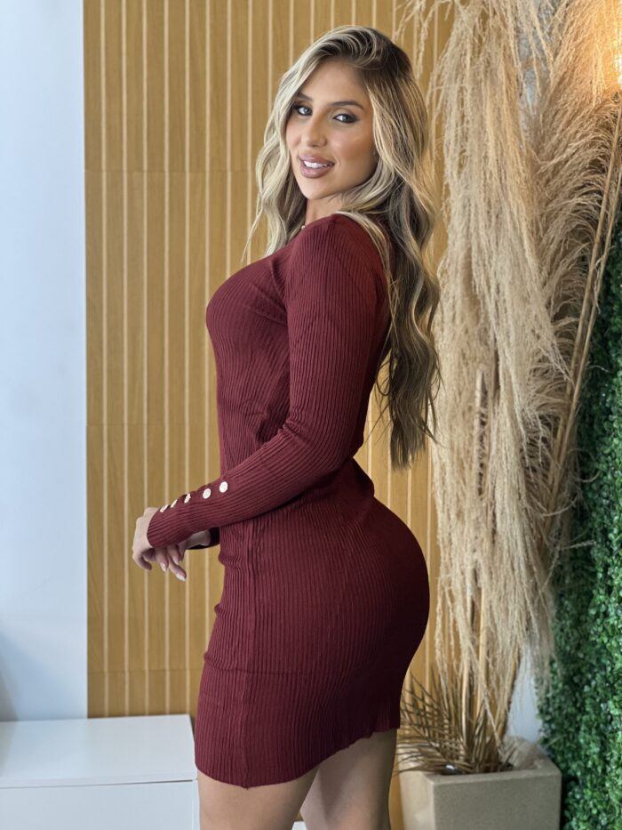 vestido midi modal leyla bordo vestido midi modal leyla bordo