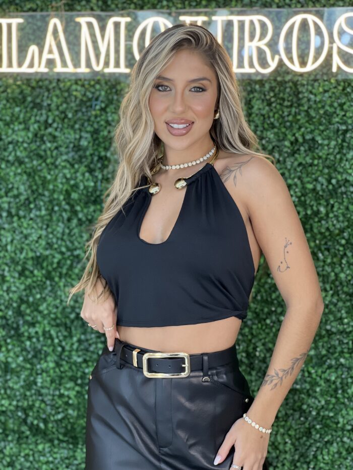 cropped argola com bojo preto cropped argola com bojo preto