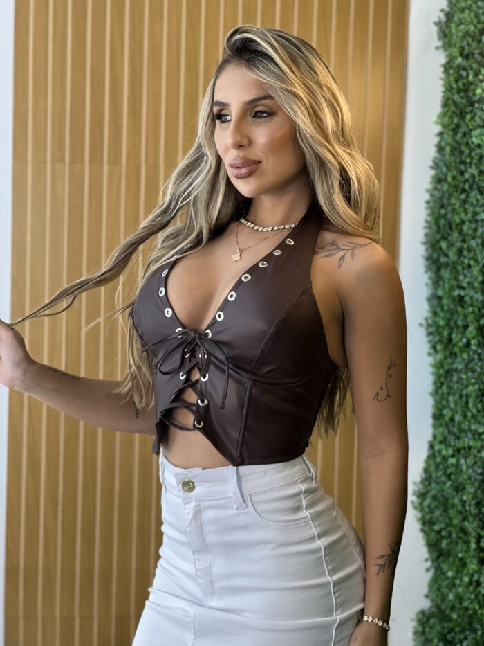 cropped ludy marrom cropped ludy marrom