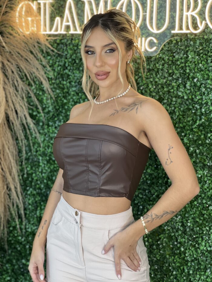 cropped courino jamily marrom