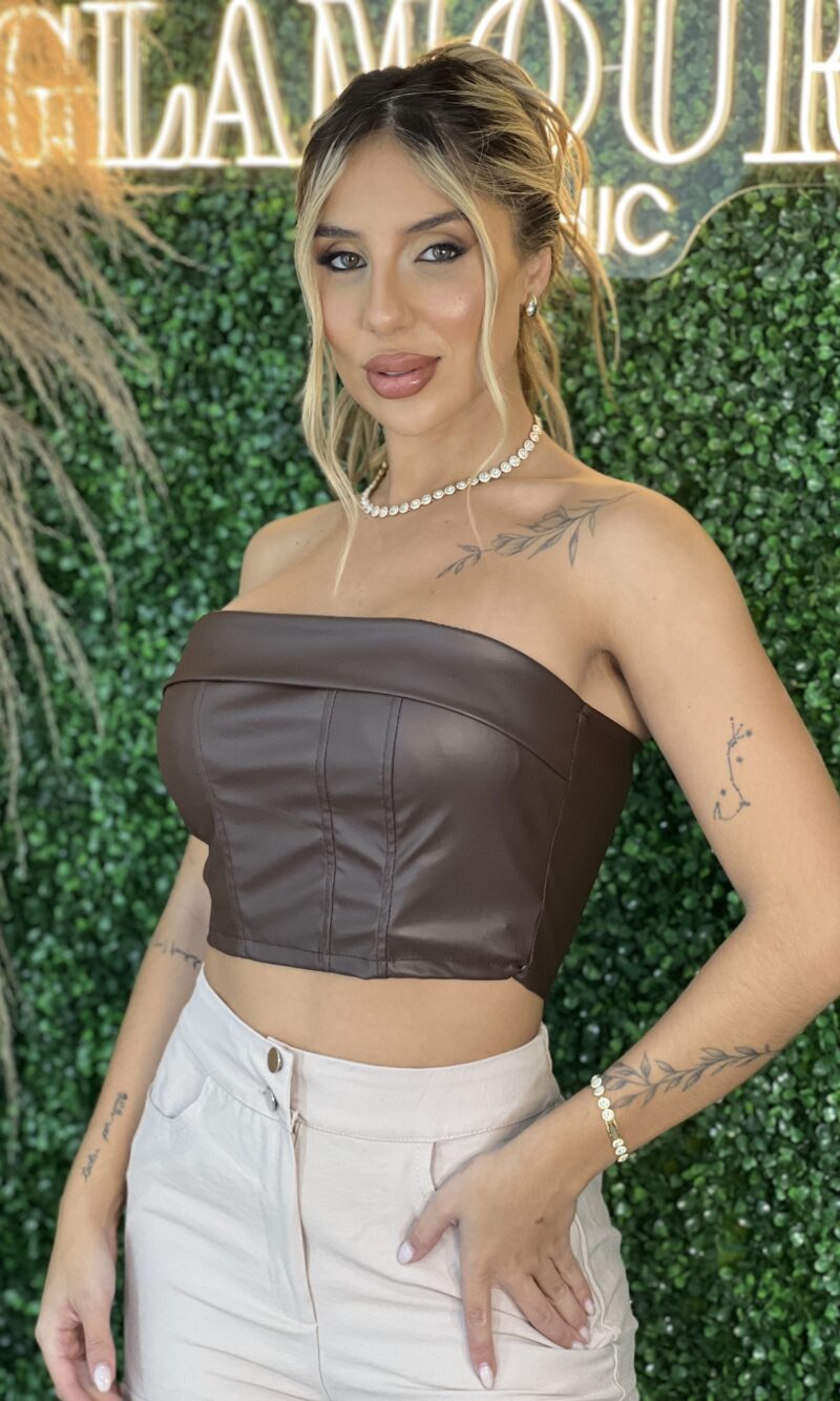 cropped courino jamily marrom