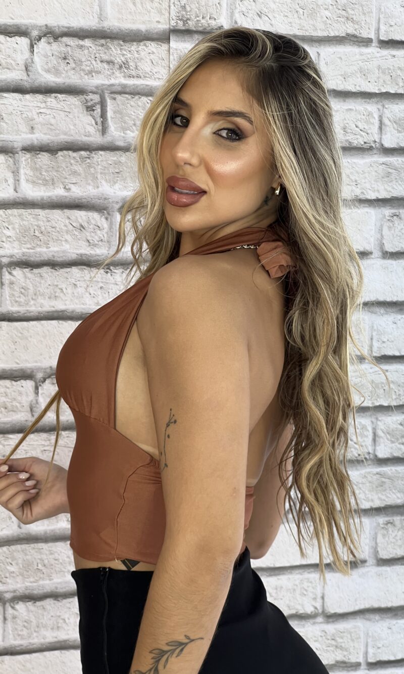 cropped jade caramelo