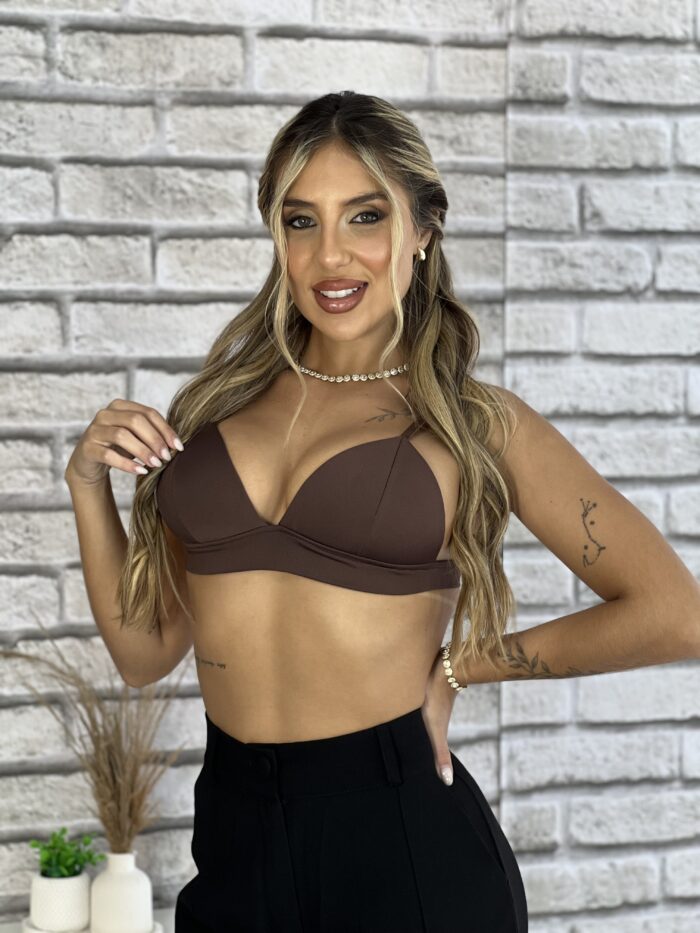 top dinha marrom liso top dinha marrom liso