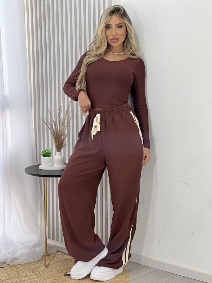 cropped manga longa basico marrom cropped manga longa basico marrom