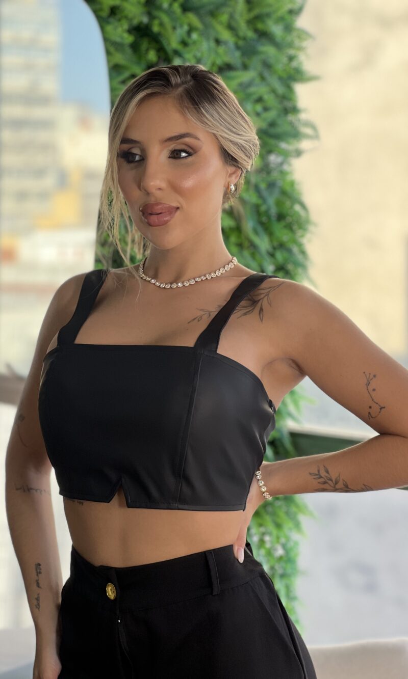 cropped courino raven preto