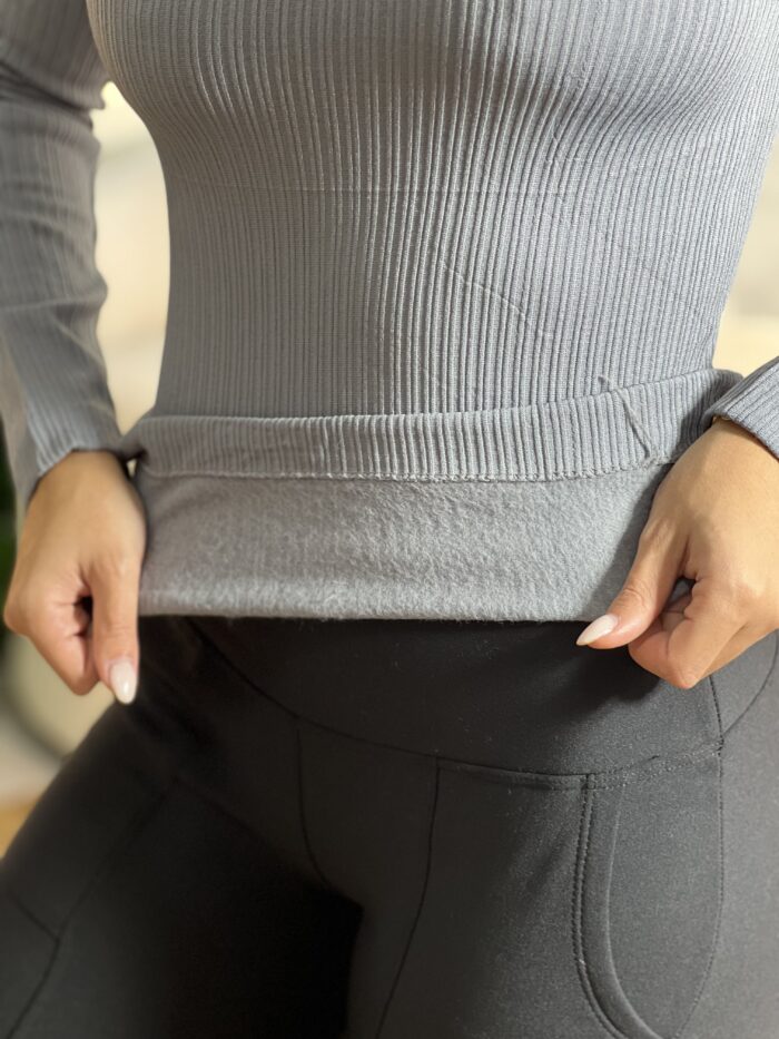 blusa termica botao com renda cinza blusa termica botao com renda cinza