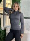 blusa termica canelada gola cinza