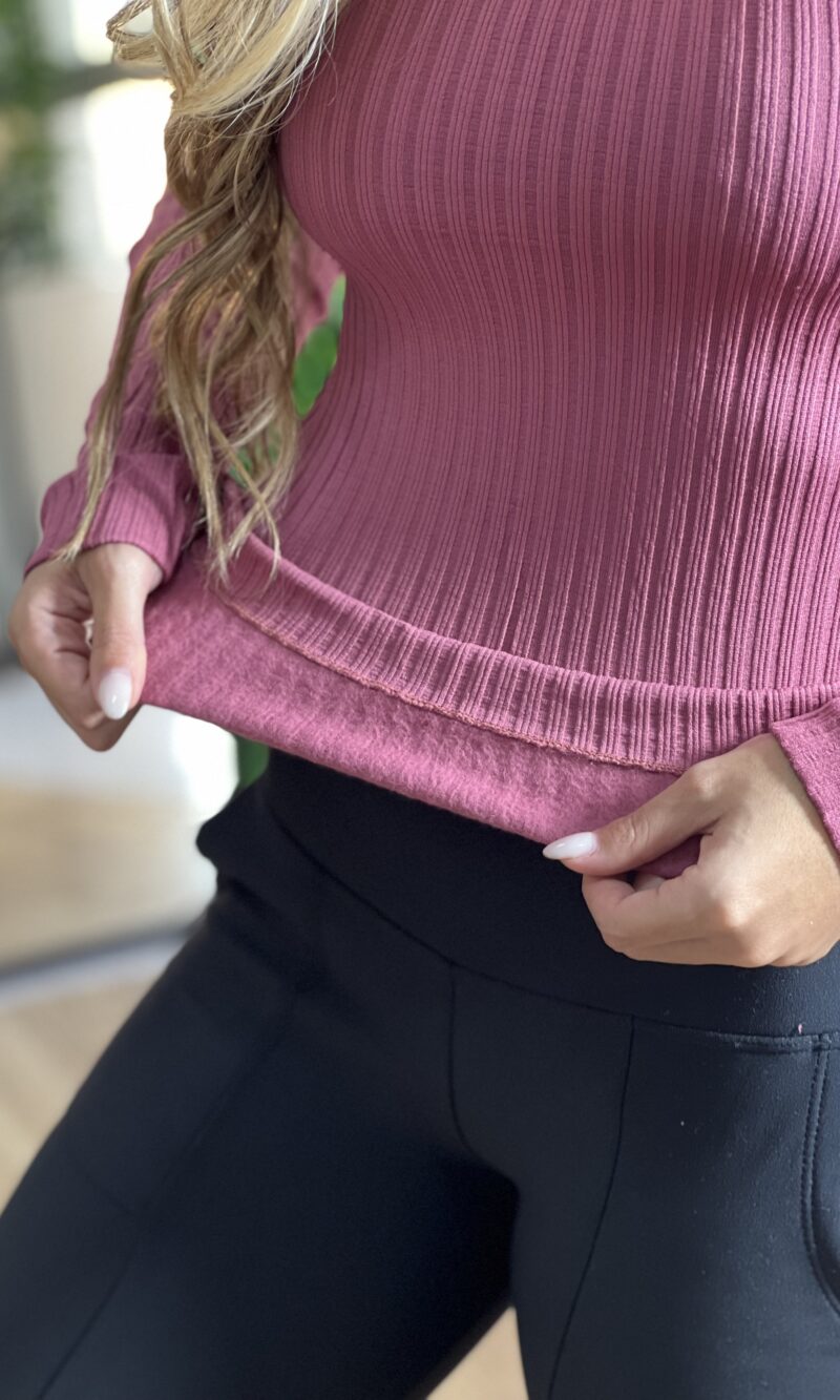 blusa termica ziper magenta