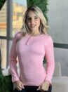 blusa termica botao rosa chiclete