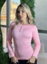 blusa termica botao rosa chiclete