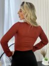 blusa termica gola baixa terracota