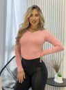 blusa termica gola baixa rosa