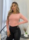 blusa termica gola baixa rosa