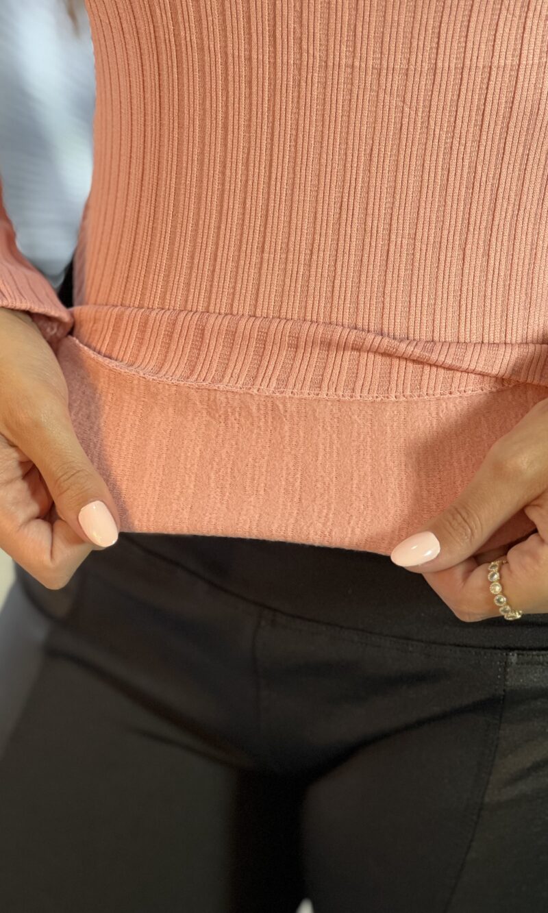 blusa termica gola baixa rosa