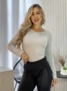 blusa termica gola baixa cinza
