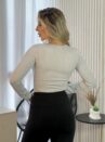 blusa termica gola baixa cinza