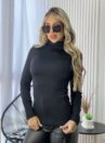 blusa termica gola franzida preto