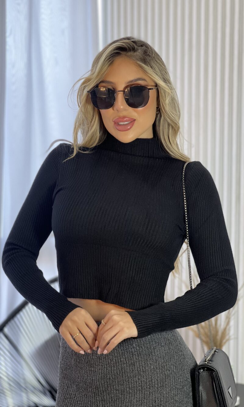 saia midi modal cinza