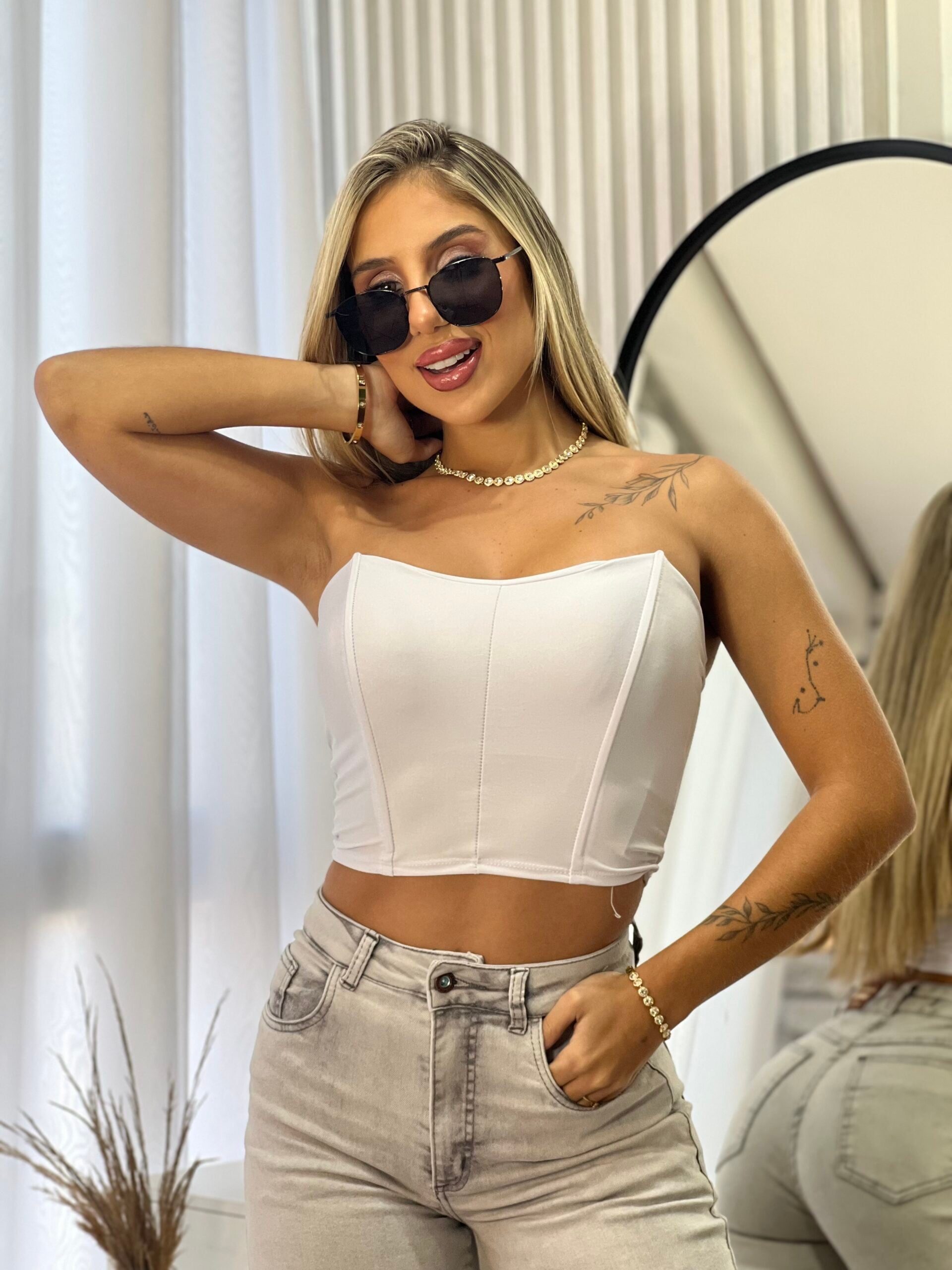 CROPPED CARLA BRANCO - Glamourosa Chic