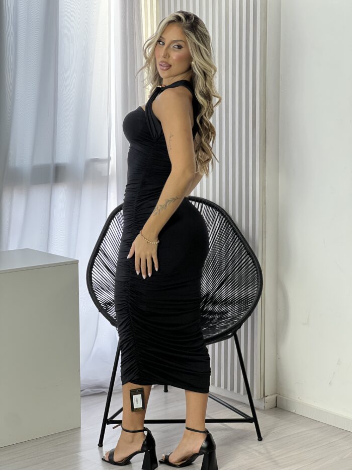 vestido midi elis preto vestido midi elis preto