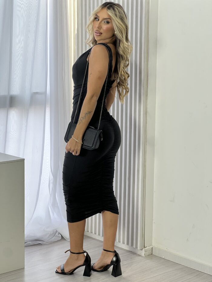 vestido midi sara preto vestido midi sara preto
