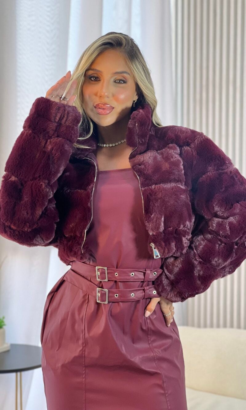 jaqueta fofinha bordo