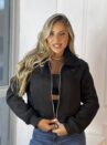 jaqueta cropped suede bruna preto