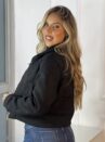 jaqueta cropped suede bruna preto