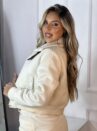 jaqueta cropped suede bruna off white