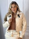 jaqueta cropped suede bruna off white