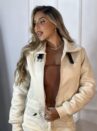 jaqueta cropped suede bruna off white