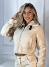 jaqueta cropped suede bruna off white