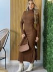 vestido midi morena marrom