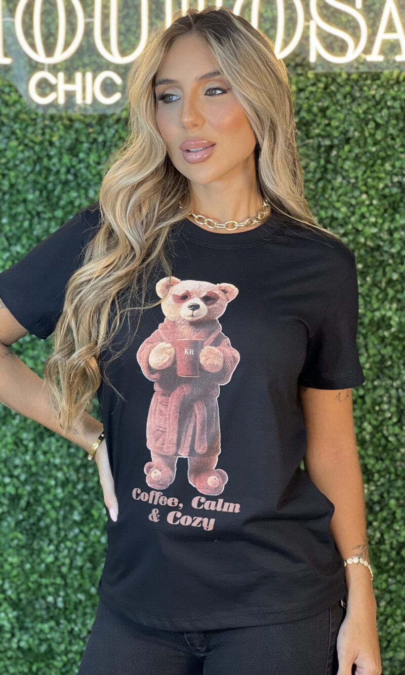 t shirt ursinho coffee preto