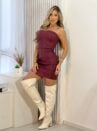 vestido courino kyara bordo