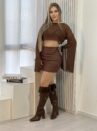 cropped tule aurora marrom