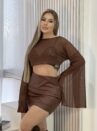 cropped tule aurora marrom