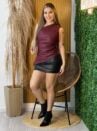 blusa assimetrica courino bordo