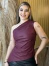 blusa assimetrica courino bordo