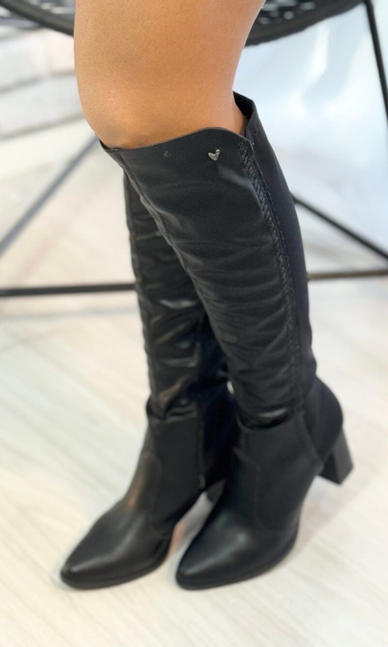bota cano longo salto bloco preto mississipi jo842