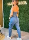 macacao jeans tomara que caia