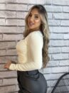 blusa poliamida bianca creme