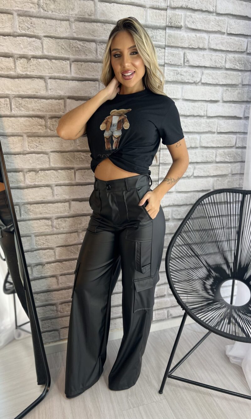 t shirt ursinho cowgirl preto