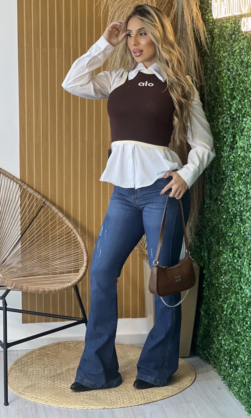 cropped regata modal marrom