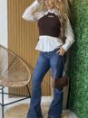 cropped regata modal marrom