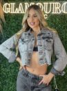 jaqueta jeans preto estonado